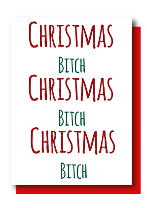 Pack Of 5 Cards, Christmas Bitch