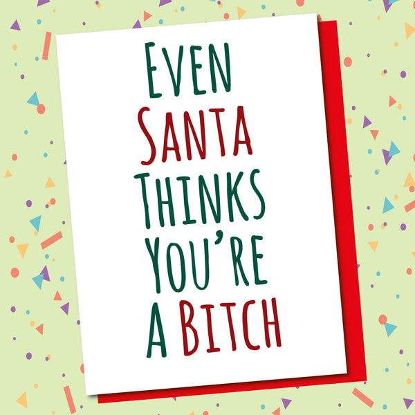 Pack Of 5 Cards, Santa Bitch