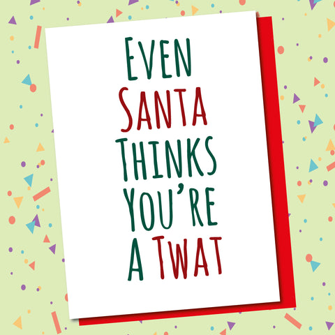 Pack Of 5 Cards, Santa Twat