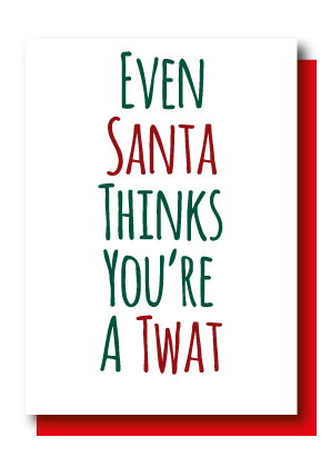 Pack Of 5 Cards, Santa Twat