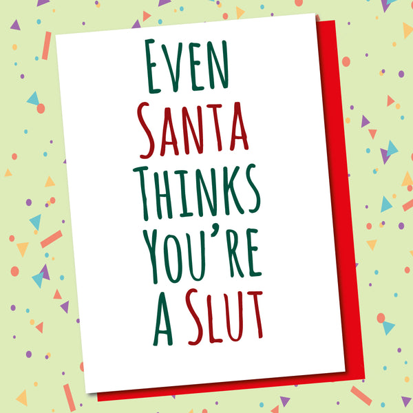 Pack Of 5 Cards, Santa Slut