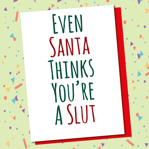 Pack Of 5 Cards, Santa Slut