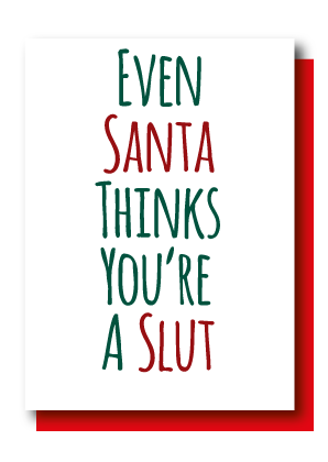 Pack Of 5 Cards, Santa Slut