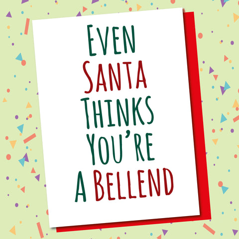 Pack Of 5 Cards, Santa Bellend